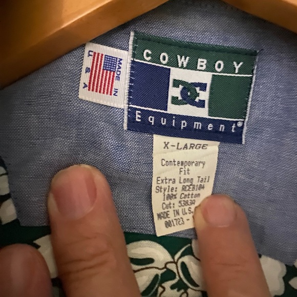 Cowboy Equipment Vintage Size XLarge Mens‎ Shirt Western Hawaiian Retro EUC - Picture 8 of 12